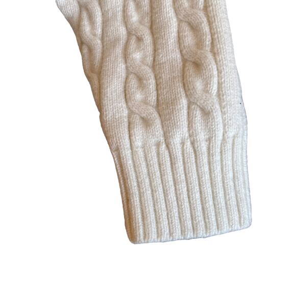 Aritzia Sunday Best Cropped Cable Knit Polo Sweater Merino Wool Blend Size L - Picture 6 of 9